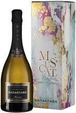 Вино игристое белое полусладкое «Balaklava Muscat» в подарочной упаковке, 0.75 л