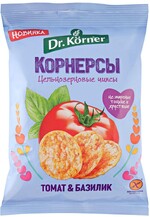 Чипсы Dr.Korner цельнозерновые кукурузно-рисовые с томатом и базиликом 50г