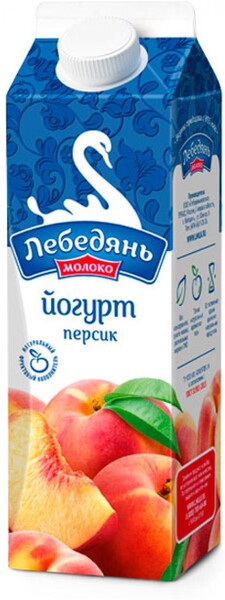 Йогурт питьевой «Лебедяньмолоко» персик 2,5%, 450 мл
