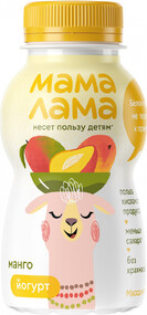 Йогурт питьевой «Мама Лама» с манго 2,5%, 200 мл