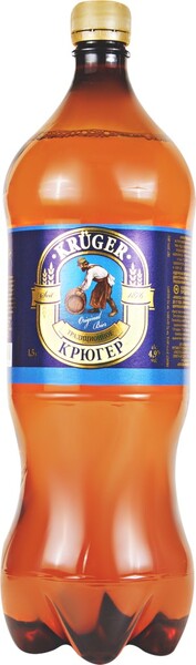 Пиво светлое ТОМСКОЕ ПИВО Крюгер Традиционное фильтрованное, 4,9%, ПЭТ, 1.5л Россия, 1.5 L