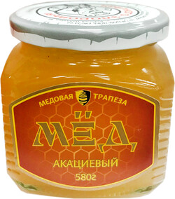 Мед Медовая трапеза 580г акациевый ст/б