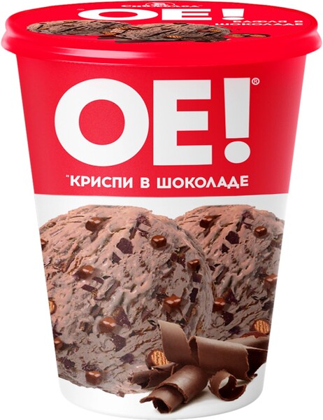 Мороженое ОЕ! Пломбир криспи в шоколаде ведро без змж 320г