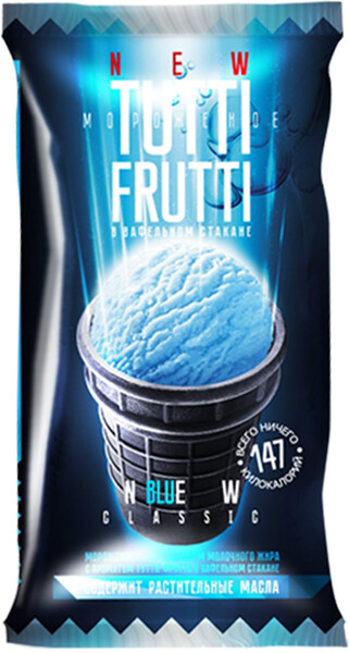 Мороженое Фабрика Грез TUTTI-FRUTTI с араматом тутти-фрутти (чёрный стакан) 12%, 0.07кг