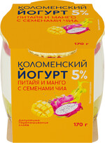 Йогурт Коломенский Питайя-Манго-Чиа 5% 170г