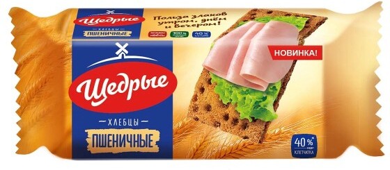 Хлебцы пшеничные ЩЕДРЫЕ, 100г Россия, 100 г