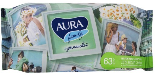 Салфетки Aura Влажные для детей Ultra Comfort 63 шт