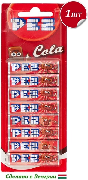 Конфета PEZ со вкусом колы набор 0.07кг