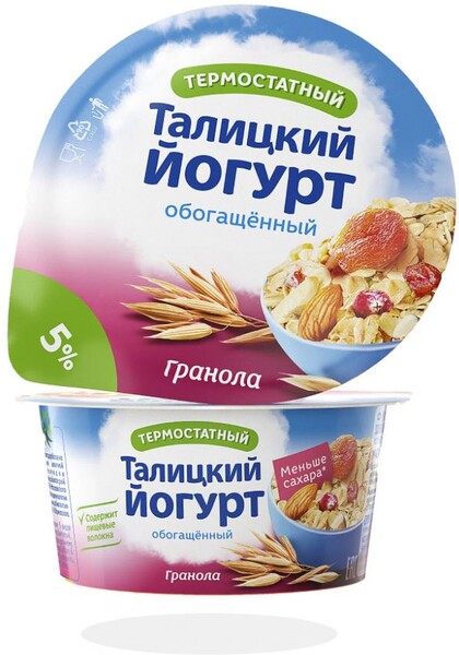 Йогурт «Талицкое молоко» Гранола термостатный 5%, 125 г