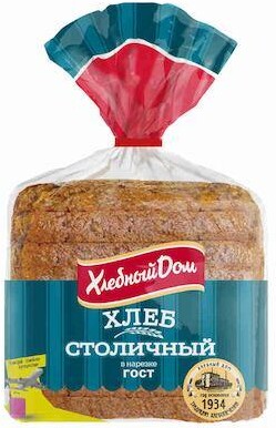 Хлеб Fazer Хлебный Дом, Столичный половинка, 350 гр., пакет