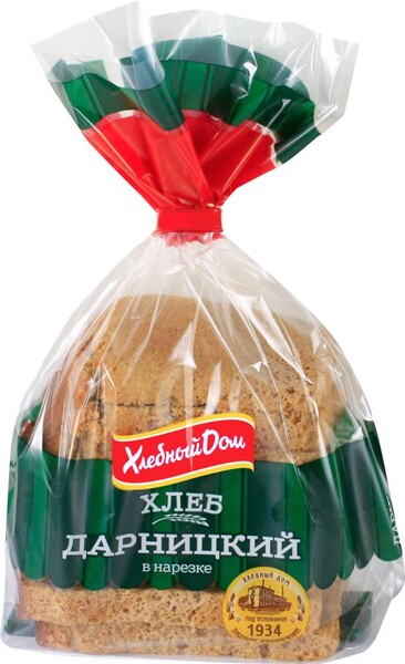 Хлеб Fazer Хлебный Дом, Дарницкий половинка нарезка, 325 гр., пакет