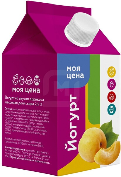 Йогурт питьевой Моя Цена Персик 2.5% 300г