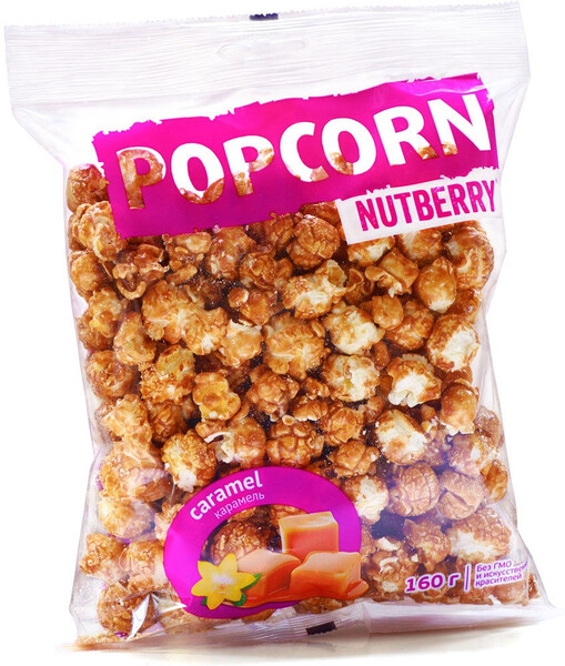 Попкорн сладкий Nutberry Карамель с миндалём, 160 г