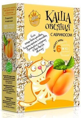 Каша овсяная Русская бакалейная компания с абрикосом не требующая варки, 0.24кг