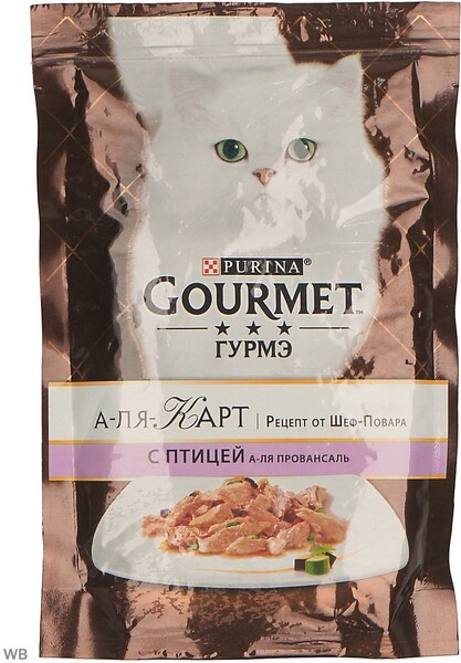 Влажный корм для кошек Gourmet A la Carte С птицей а-ля Провансаль 85г