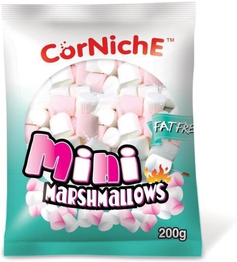 Зефир воздушный CORNICHE Marshmallows Мини Розово-белый, 0.20кг