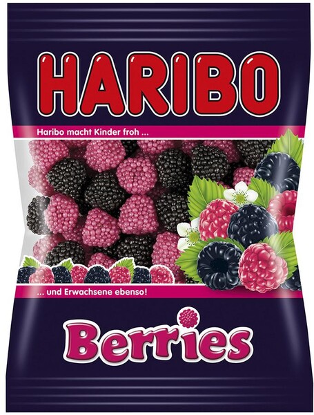 Жевательный мармелад Haribo Ягоды со вкусом фруктов, в посыпке нонпарель Berries 100г