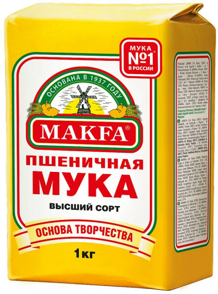 Мука пшеничная в/с Макфа, 25кг