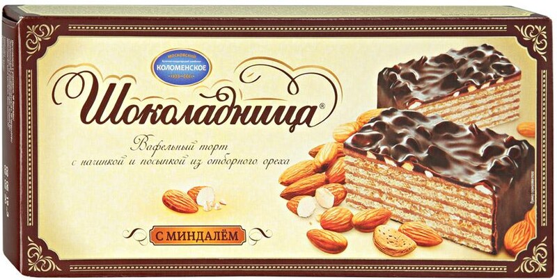 Торт Коломенское Шоколадница с миндалем 270г