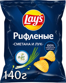 Чипсы картофельные Lay's Сметана-Лук 140г