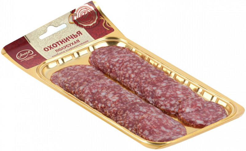 Колбаса сырокопчёная Анком Охотничья слобода, нарезка, 100 г