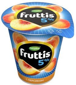 БЗМЖ Йогуртный продукт Фруттис Сливочное лакомство персик 5% 290г