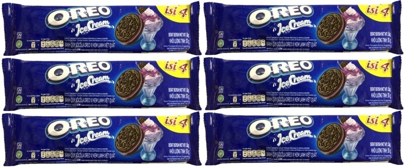Печенье черничное мороженное Oreo, 38 гр., флоу-пак