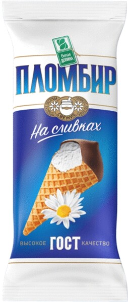 Пломбир Белая Долина на сливках 15% 70г