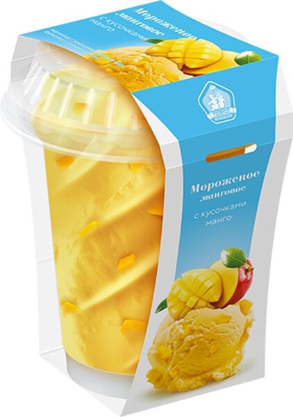 Мороженое Росфрост Манговое с кусочками манго 10% 175г