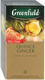 Чай Greenfield Quince Ginger зеленый с ароматом японской айвы и имбирем 25 пакетиков по 2 г