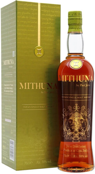 Виски индийский «Mithuna by Paul John» в подарочной упаковке, 0.7 л