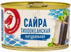 Сайра тихоокеанская АШАН Красная птица натуральная, 250 г