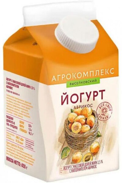Йогурт питьевой «Агрокомплекс» Абрикос 2,5%, 450 мл