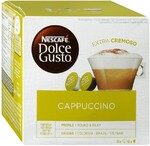Капсулы Nescafe Dolce Gusto Cappuccino 16 штук (эспрессо 8 штук по 6.3 г + молочный напиток 8 штук по 17 г)