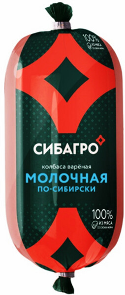 Колбаса вареная СИБАГРО Молочная По-сибирски, 450г Россия, 450 г