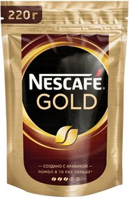 Кофе Nescafe Gold растворимый сублимированный 220 г