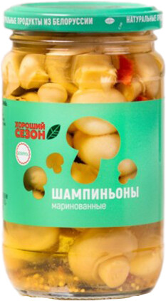 Шампиньоны Хороший сезон маринованные 350 мл ст/б Вастега
