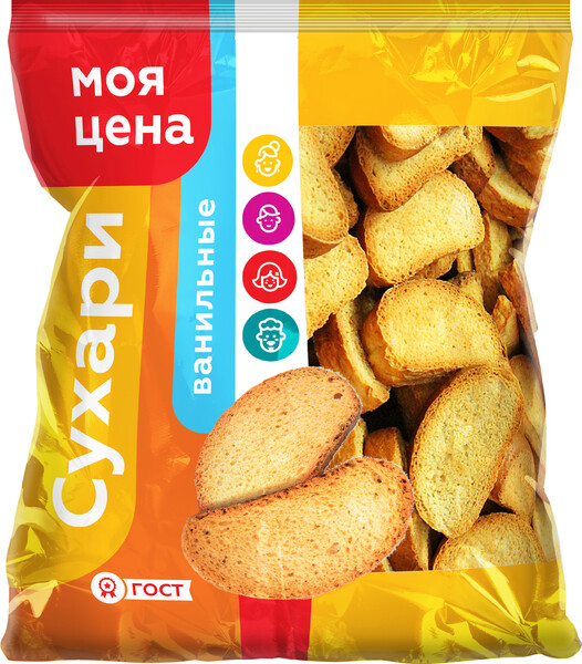 Сухари Моя Цена ванильные 350г
