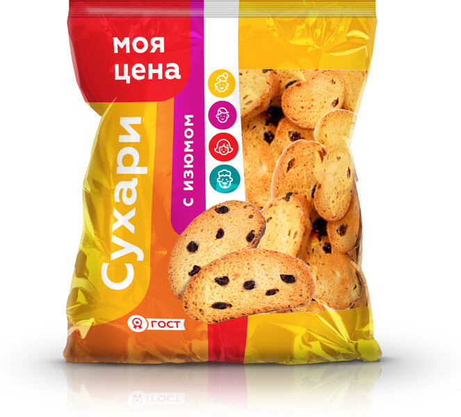 Сухари Моя Цена с изюмом 350г