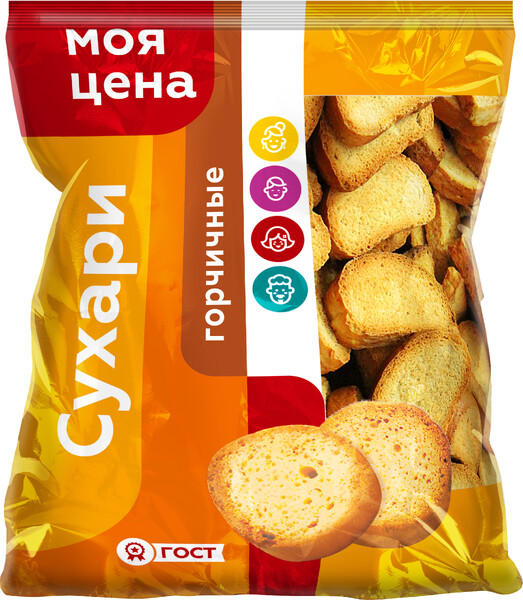 Сухари Моя Цена горчичные 350г