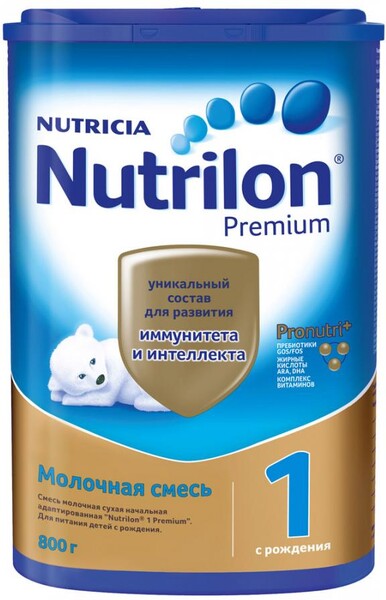 Смесь молочная сухая Nutrilon Nutricia Premium 1 Pronutri+ начальная адаптированная с 0 месяцев 800 г