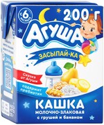 Каша злаковая Агуша Засыпай-ка молочная с грушей и бананом с 6 месяцев 2.7% 200 мл