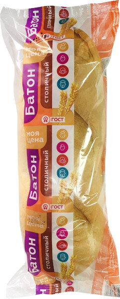 Батон Моя Цена Столичный высший сорт 350г