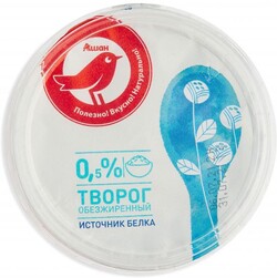 Творог АШАН Красная птица обезжиренный 0,5%, 220 г