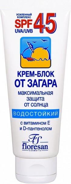 Floresan Крем блок от загара SPF 45 эффективен в горах 60 мл