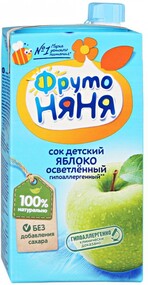 Сок ФрутоНяня с яблоком осветленный восстановленный без сахара с 3 лет 500 мл