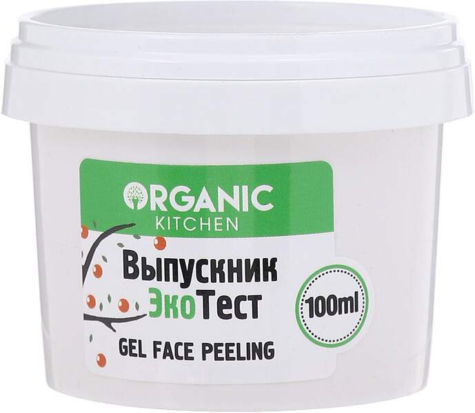 Пилинг для лица Organic Kitchen Выпускник ЭкоТест, гелевый, от Алены Эко, 100 мл