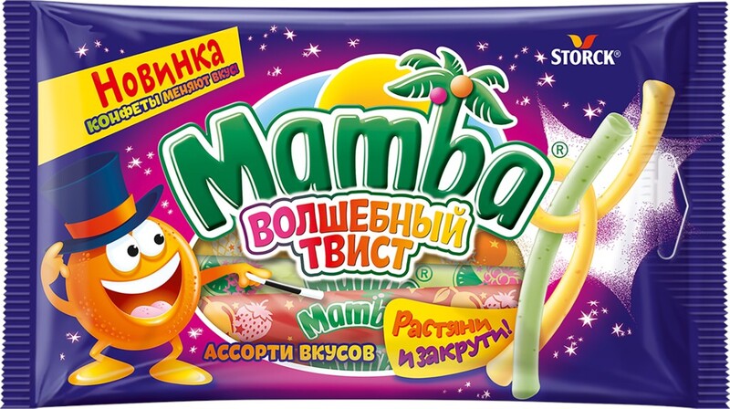 Жевательные конфеты Mamba Волшебный твист 70 г
