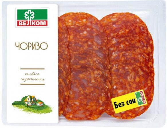 Колбаса сырокопченая «ВЕЛКОМ» Чоризо нарезка, 110 г