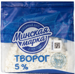 БЗМЖ Творог рассыпчатый Минская Марка 5% 350г пакет